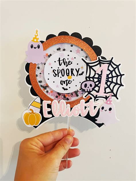 Spooky One Cake Topper Spooky Smash Cake Topper Spider Web Cake Topper