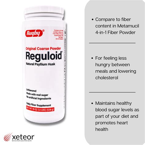 Rugby Reguloid Unflavored Constipation Relief Powder With Natural Psyllium Husk