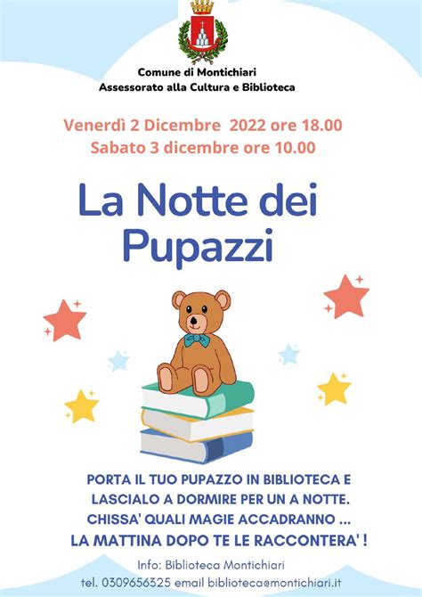 NOTTE DEI PUPAZZI IN BIBLIOTECA By Biblioteca Montichiari Issuu