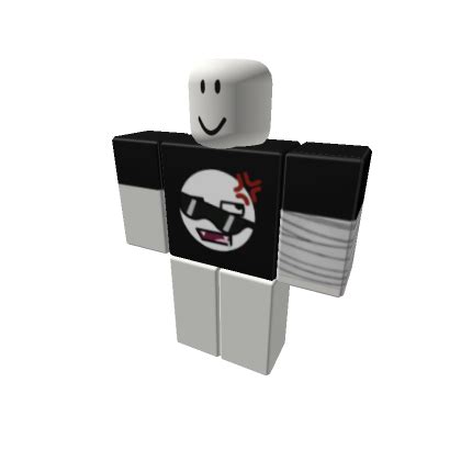 Black shirt w/ Epic face print and bandages - Roblox