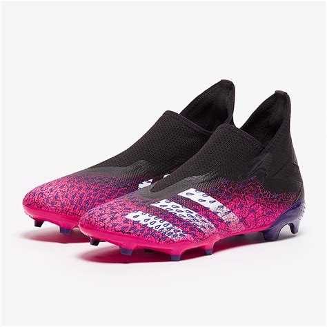 Adidas Predator Freak3 Laceless Fg Core Blackwhiteshock Pink Mens Soccer Cleats