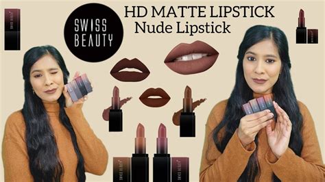 Swiss Beauty Hd Matte Lipstick Cute Nude Brandy Harrington Coffee Dark Brown Reviewswatch