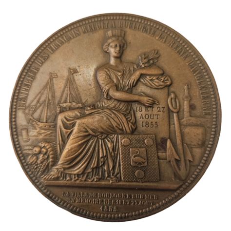 FRANCE Médaille visite de la reine Victoria à Napoléon III à Boulogne