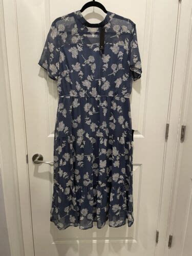 Floral Dressed Up Dusty Blue Floral Print Midi Dress Lulus Ebay