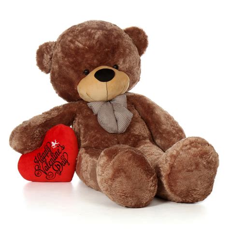 72in Huge Teddy Bear Sunny Cuddles With Happy Valentines Day Red Heart