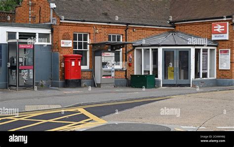 The railway station and booking hall entrance at Station Approach in ...