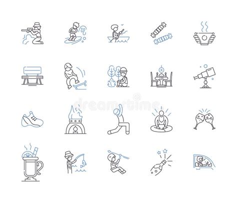 Leisure Business Outline Icons Collection Travel Tours Recreation