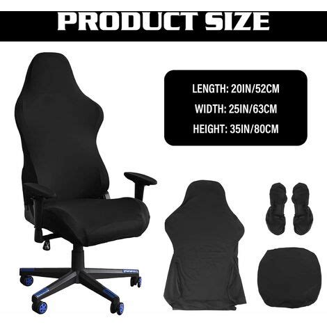 Housse De Chaise De Gaming Housse De Chaise De Bureau Noir