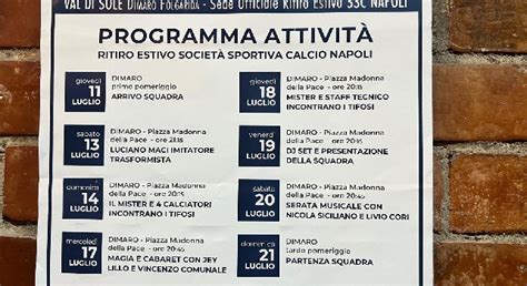 Ritiro Napoli A Dimaro Il Programma Dei Prossimi Giorni Svelati