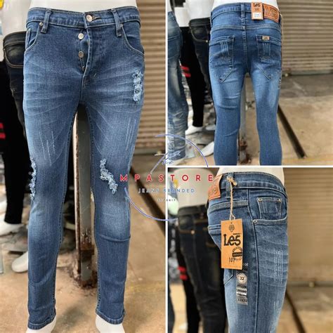 Seluar Jeans Skinny Lee Tag Koko Jeans Koyak Skinny Kain Getah