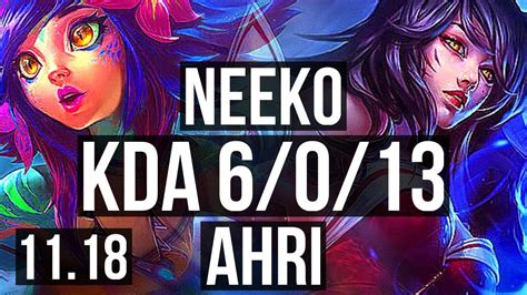 Neeko Vs Ahri Mid 6 0 13 1 2m Mastery Dominating Na Diamond