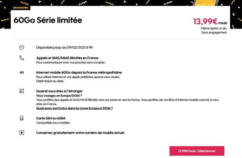 Sosh deux forfaits 4G en Série Limitée en promotion jusquau 9