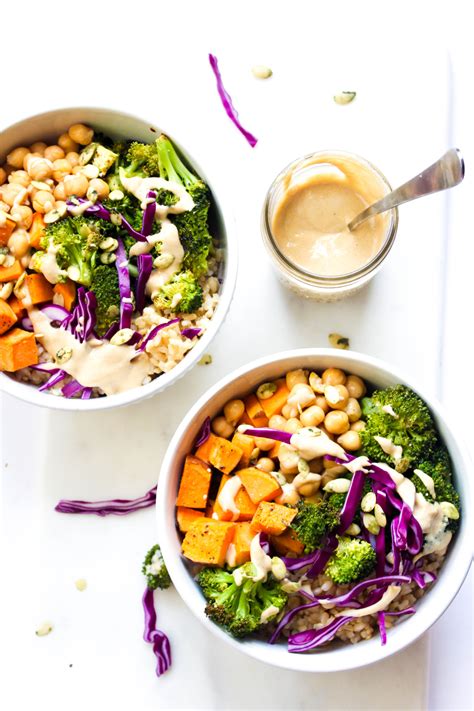 Vegan Buddha Bowls Recipe With Ginger Tahini Dressing