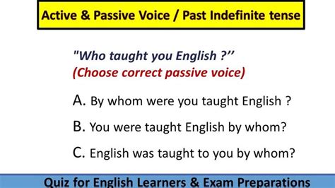 An English Lesson With The Words Active And Passive Voice Past