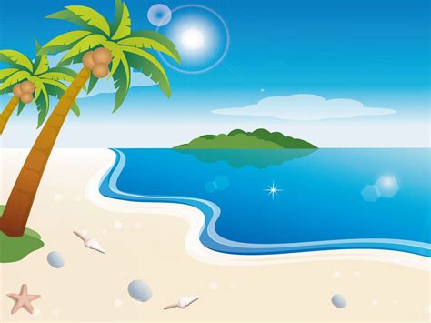 Beach Cartoon Background HD