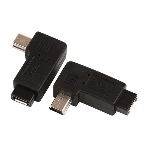 Zjt18 Usb Micro 5pin Female To Mini 5pin Male 90 Degree Angle Left