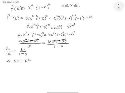 Solved If A And B Are Positive Numbers Find The Maximum Value Of F X