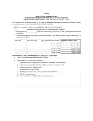 Fillable Online Gnb FORM 6 REQUEST FOR SUPPORT ORDER IF RESPONDENT