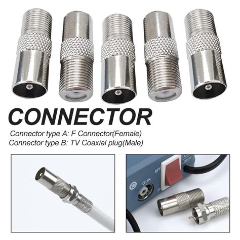 F Female To RF Male Connector TV Antenna Coaxial Connector F Connector