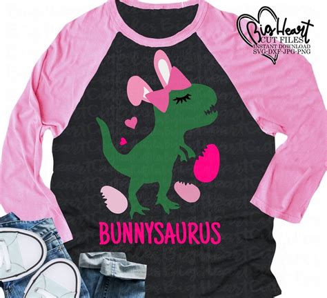 Dinosaur Girl Easter Svg Png  Dxf Bunnysaurus Svg Etsy