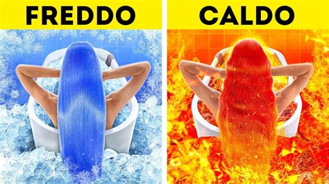 Sfida Estrema Caldo Vs Freddo Ragazza Di Fuoco E Di Acqua Adottate