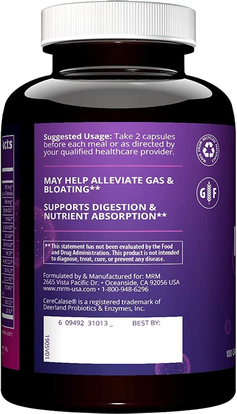 Buy Mrm Nutrition Digest All Digestive Enzymes Improved Digestion