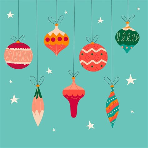 Free Vector Hand Drawn Flat Christmas Ball Ornaments Collection