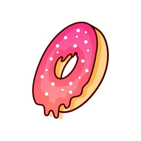 Premium Vector A Pink Donuts With Pink Glaze And White Dots