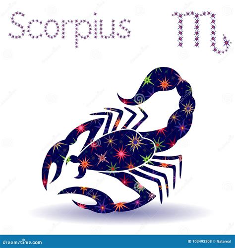 Zodiac Sign Scorpius Stencil Stock Vector - Illustration of calendar, asterism: 103493308