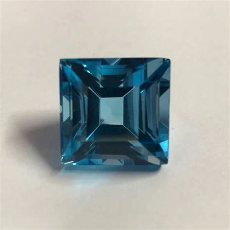 50 Carat Size Swiss Blue Topaz Stone Faceted Square Cut Gemstone At Rs