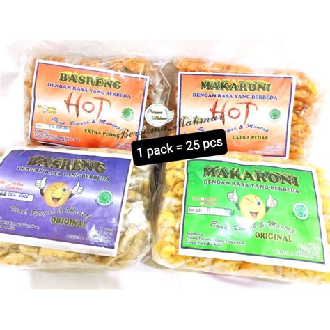 Jual Basreng Makaroni Hot And Original 1 Pack 25 Pcs Shopee Indonesia