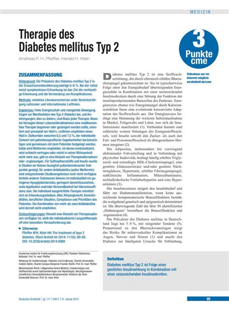 Therapie Des Diabetes Mellitus Typ 2