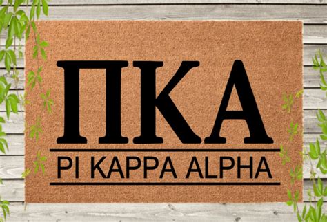 Pi Kappa Alpha PIKE Greek Letter Doormat Fraternity Door Mat Etsy