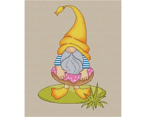 Summer Gnome Cross Stitch Pattern Gnome Cross Stitch Summer Etsy