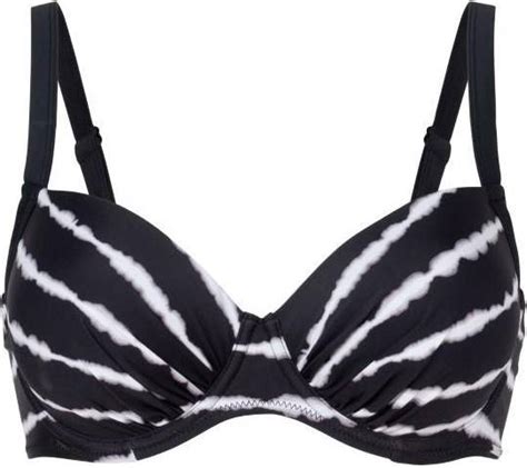 Wiki Crete Padded Balconette Bikini Top Black White Pris