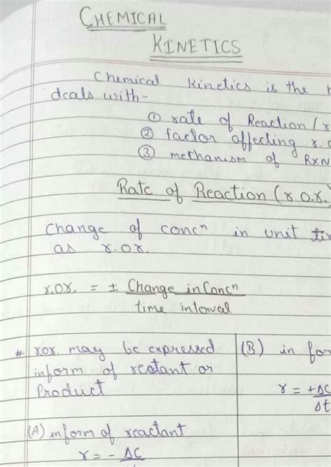 SOLUTION Chemical Kinetics Handwritten Notes Jee Class 12 Studypool