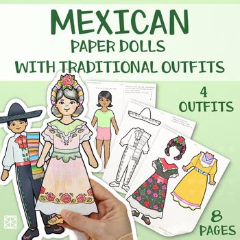 Hispanic Heritage Craft, Mexican Paper Dolls, Cultures Around The World Activity