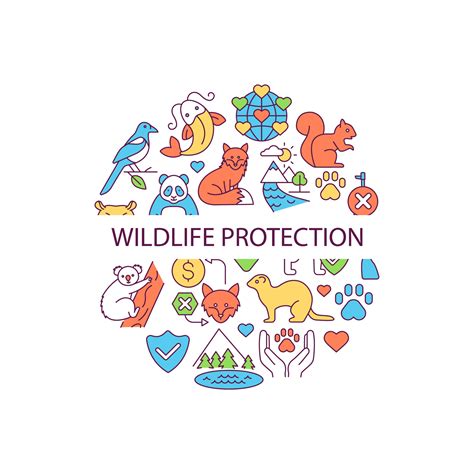 Wildlife protection abstract color concept layout with headline 3736962