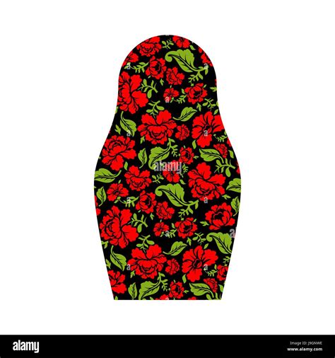 Matryoshka isolated. Russian national doll. Folk traditional painting ...