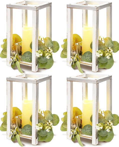 Bmore Brands Large 10 24 Rustic Wooden Lantern Set Rustic Wedding Centerpieces