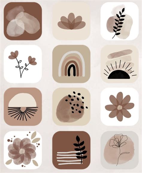 Brown App Icons Ios App Icon Bundle Sthetisches Iphone Wandpapier