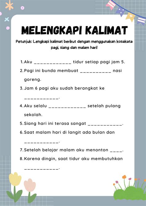 Melengkapi Kalimat Indonesia Worksheet For Grade Artofit