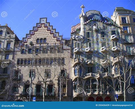 World Famous Casa Batllo By Catalan Architect Antoni Gaudi On Paseo De