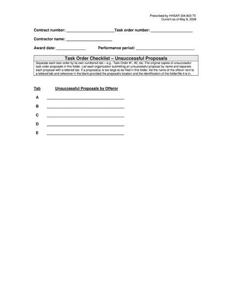 Fillable Online Oamp Od Nih Gsa Schedule Task Order File Checklist