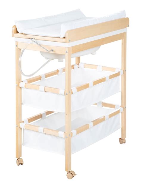 ROBA Table À Langer Avec Baignoire Baby Pool Matelas À Langer Blanc