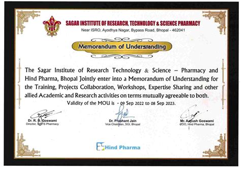 Glimpses Of Signing Mou Between Sirtp And Hind Pharma