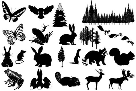 Forest Animal Silhouettes AI EPS PNG By Me and Ameliè | TheHungryJPEG