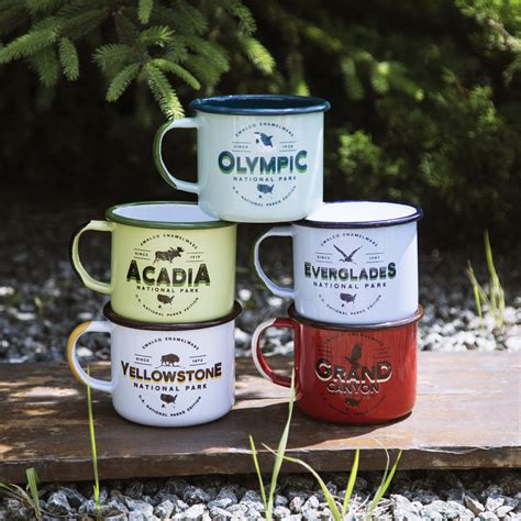 Enamel Camping Mugs Set U S National Parks Emalco Enamelware