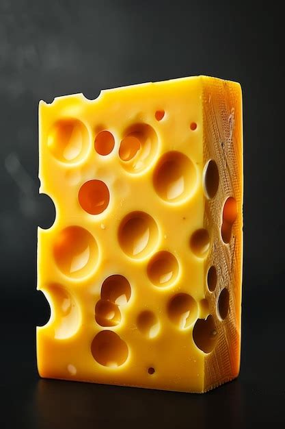 Premium Photo Yellow Cheese With Holes Processed Generative Ai