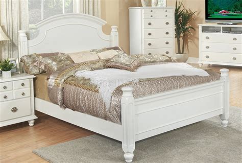 White Finish Transitional 6pc Bedroom Set Woptions